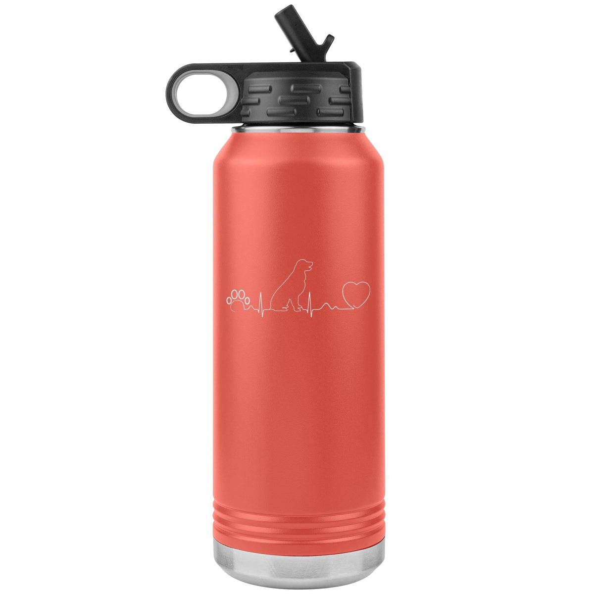 Dog heartbeat Water Bottle Tumbler 32 oz-Water Bottle Tumbler-I love Veterinary