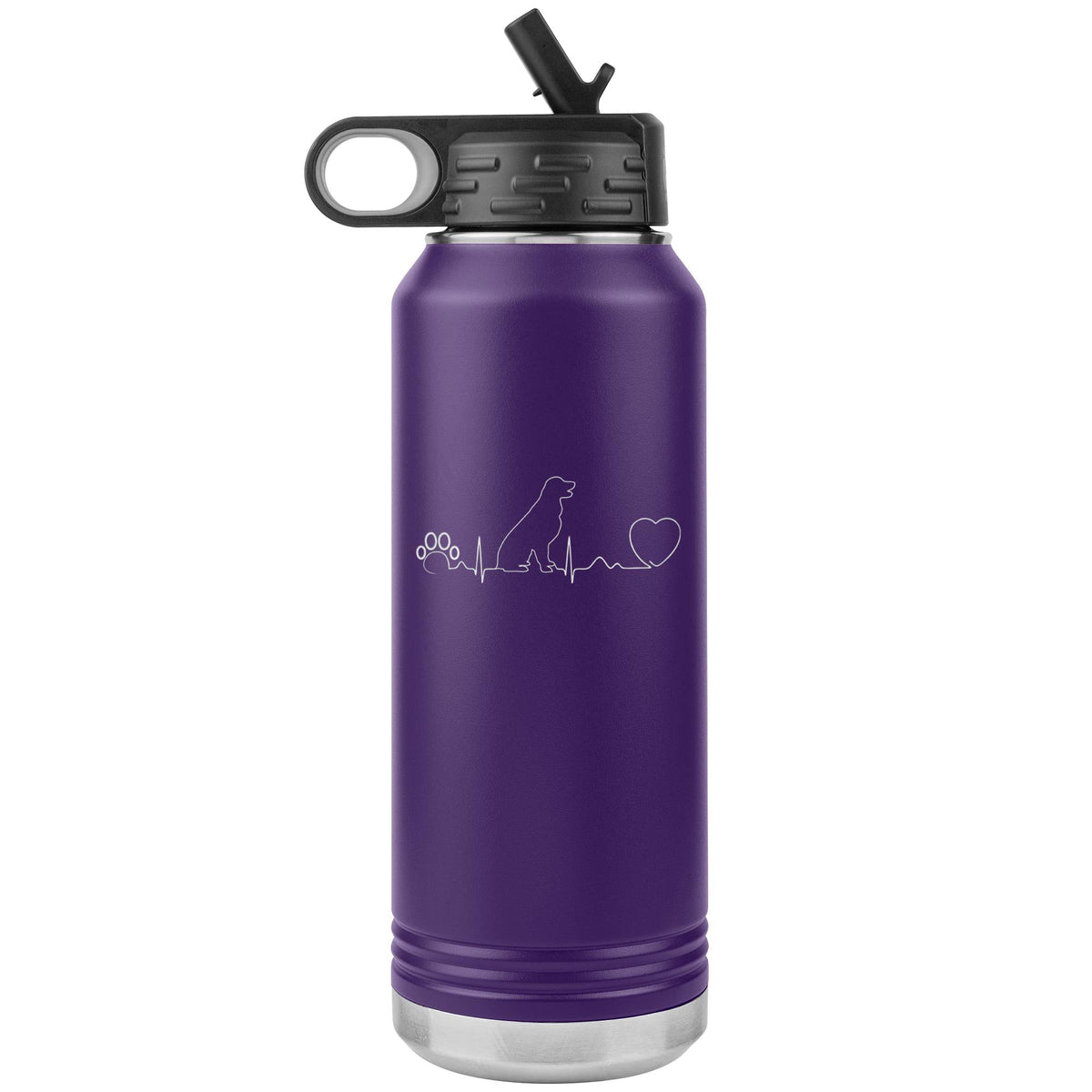 Dog heartbeat Water Bottle Tumbler 32 oz-Water Bottle Tumbler-I love Veterinary