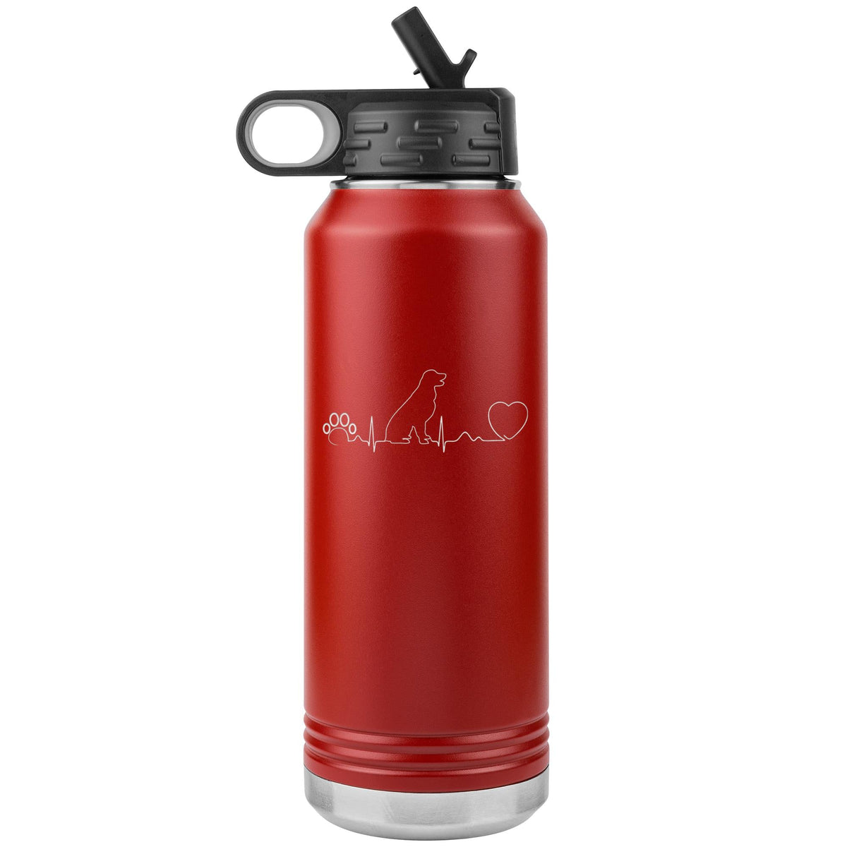 Dog heartbeat Water Bottle Tumbler 32 oz-Water Bottle Tumbler-I love Veterinary