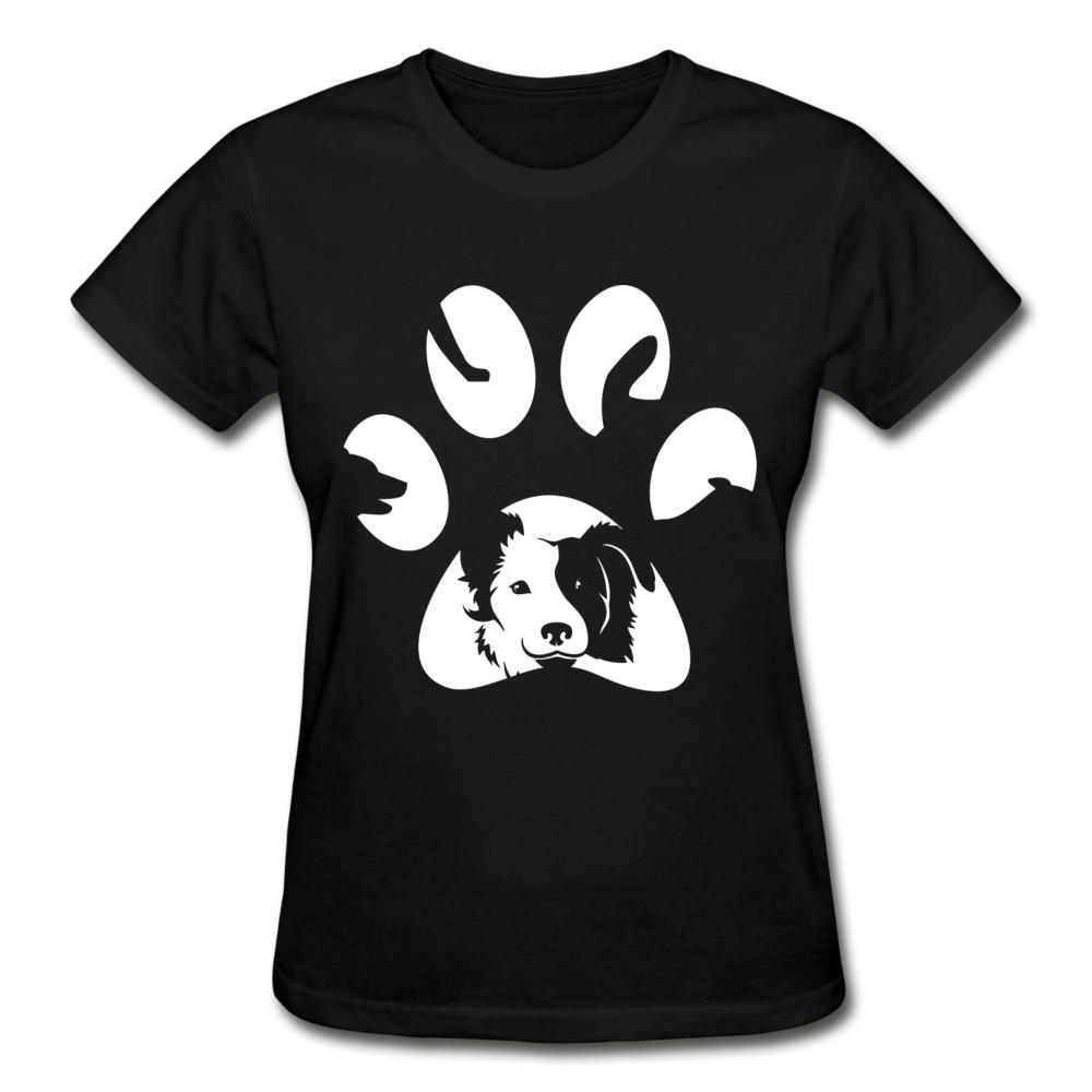 Dog Pawprint Gildan Ultra Cotton Ladies T-Shirt-Ultra Cotton Ladies T-Shirt | Gildan G200L-I love Veterinary