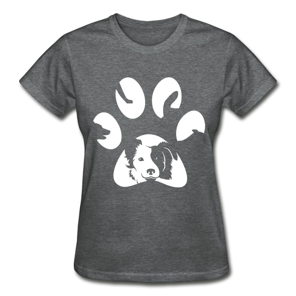 Dog Pawprint Gildan Ultra Cotton Ladies T-Shirt-Ultra Cotton Ladies T-Shirt | Gildan G200L-I love Veterinary