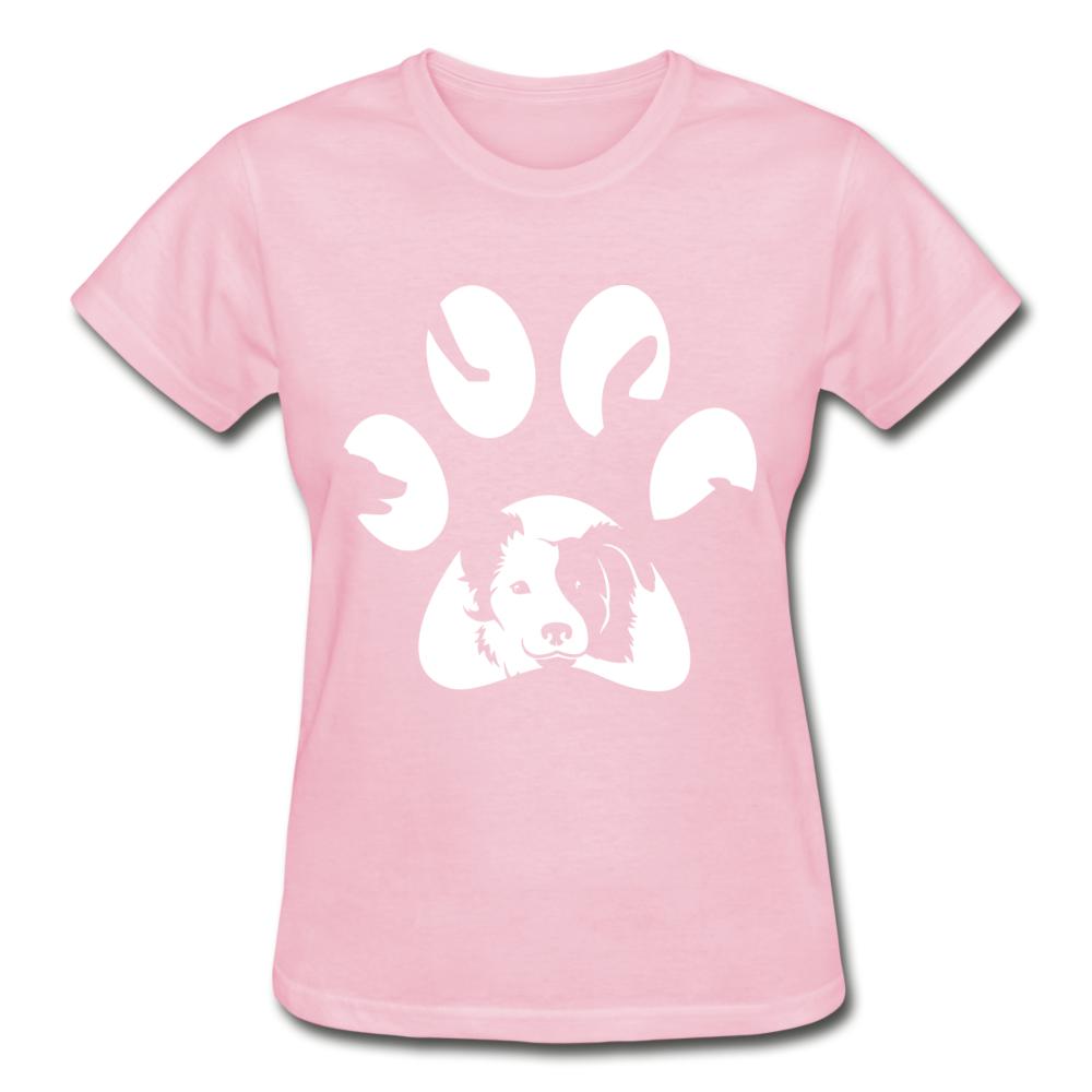 Dog Pawprint Gildan Ultra Cotton Ladies T-Shirt-Ultra Cotton Ladies T-Shirt | Gildan G200L-I love Veterinary