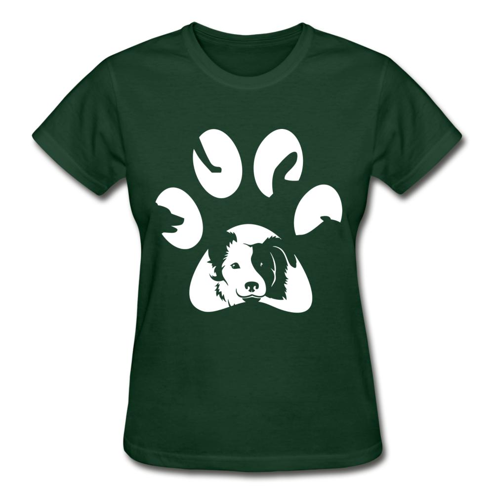 Dog Pawprint Gildan Ultra Cotton Ladies T-Shirt-Ultra Cotton Ladies T-Shirt | Gildan G200L-I love Veterinary