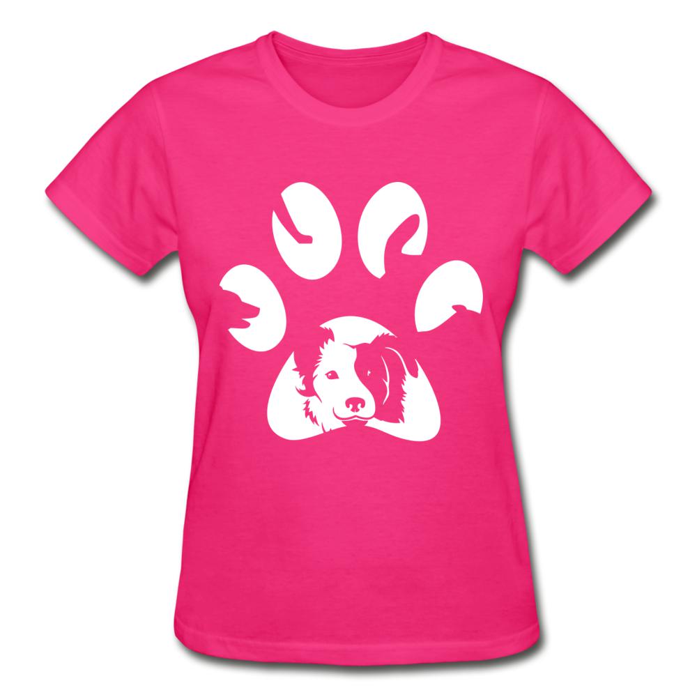 Dog Pawprint Gildan Ultra Cotton Ladies T-Shirt-Ultra Cotton Ladies T-Shirt | Gildan G200L-I love Veterinary