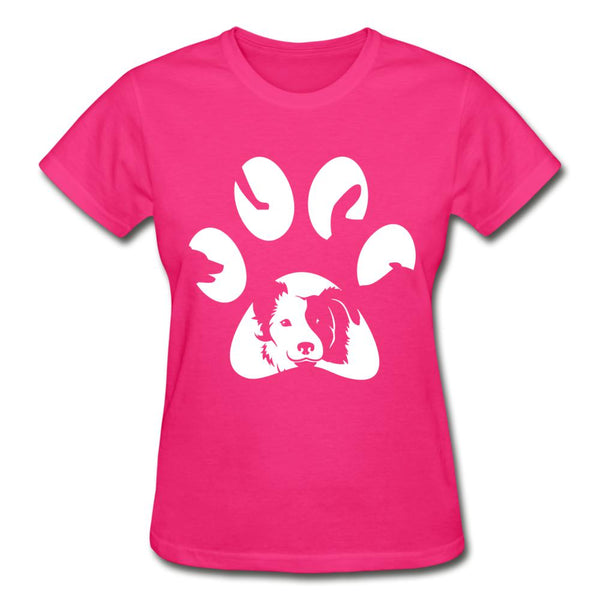 Dog Pawprint Gildan Ultra Cotton Ladies T-Shirt-Ultra Cotton Ladies T-Shirt | Gildan G200L-I love Veterinary