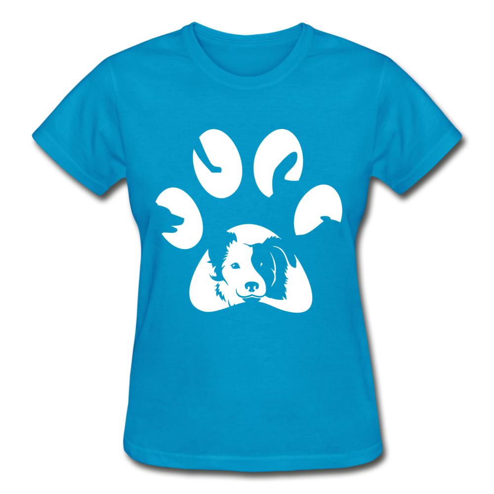 Dog Pawprint Gildan Ultra Cotton Ladies T-Shirt-Ultra Cotton Ladies T-Shirt | Gildan G200L-I love Veterinary