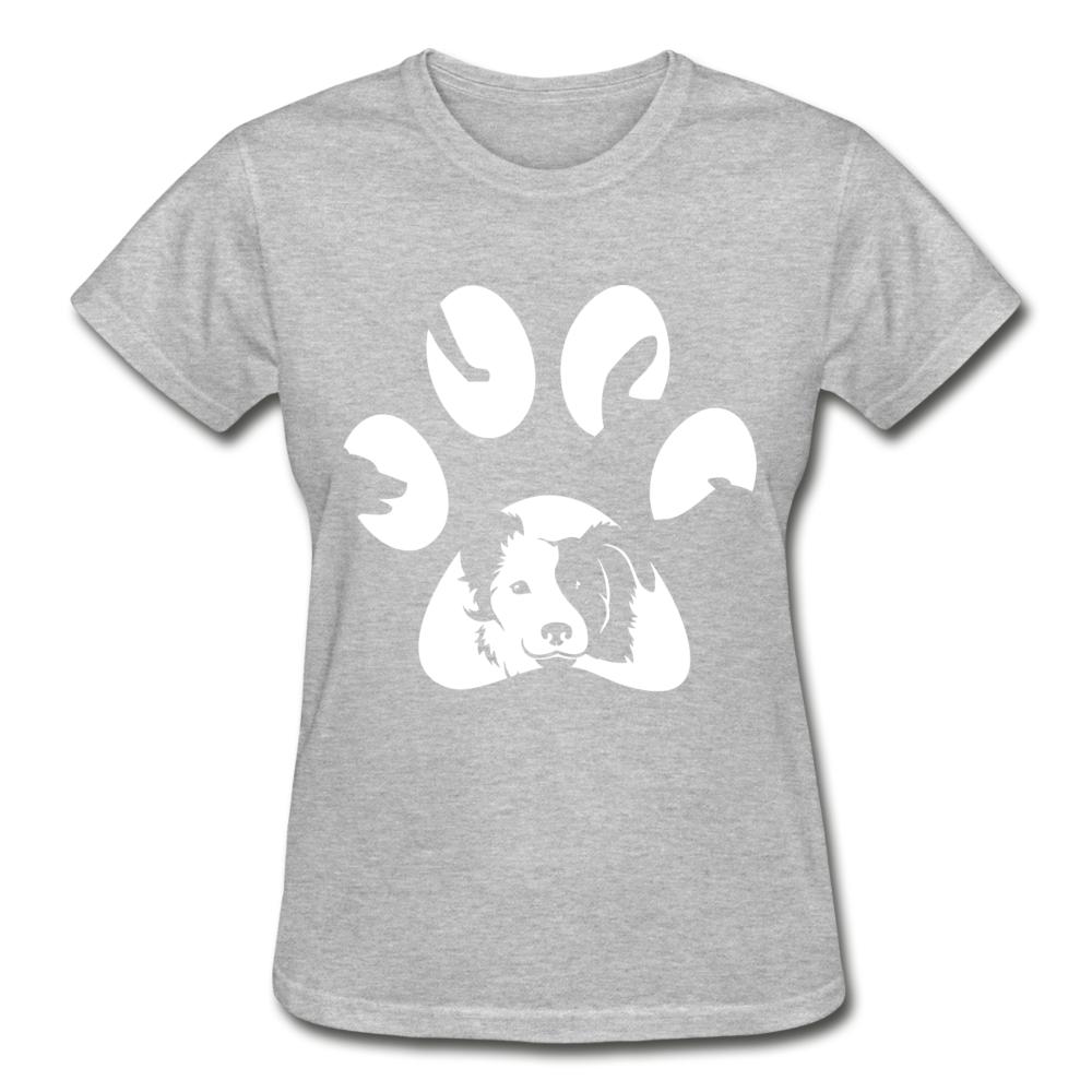 Dog Pawprint Gildan Ultra Cotton Ladies T-Shirt-Ultra Cotton Ladies T-Shirt | Gildan G200L-I love Veterinary