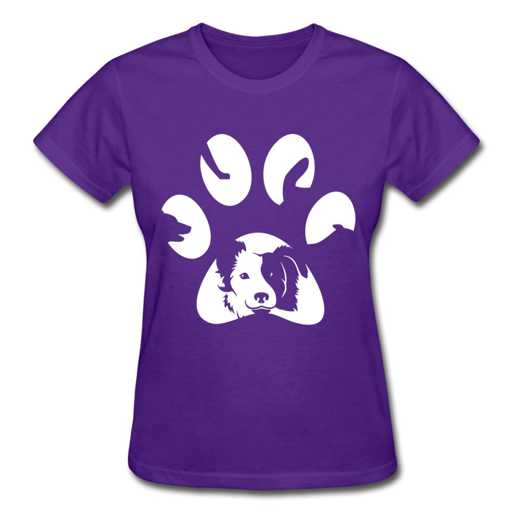 Dog Pawprint Gildan Ultra Cotton Ladies T-Shirt-Ultra Cotton Ladies T-Shirt | Gildan G200L-I love Veterinary