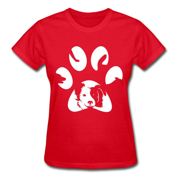 Dog Pawprint Gildan Ultra Cotton Ladies T-Shirt-Ultra Cotton Ladies T-Shirt | Gildan G200L-I love Veterinary