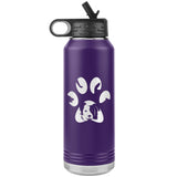 Dog Pawprint Water Bottle Tumbler 32 oz-Water Bottle Tumbler-I love Veterinary