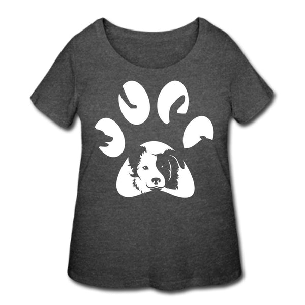 Dog Pawprint Women's Curvy T-shirt-Women’s Curvy T-Shirt | LAT 3804-I love Veterinary