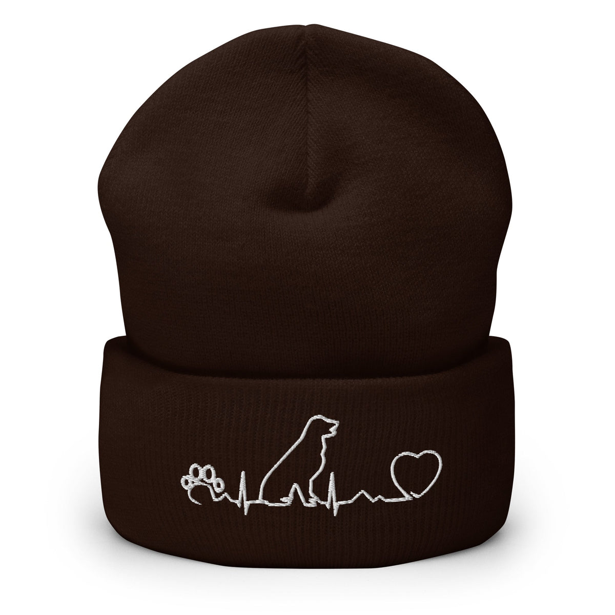 Dog Pulse Embroidered Cuffed Beanie-Yupoong Cuffed Beanie 1501KC-I love Veterinary