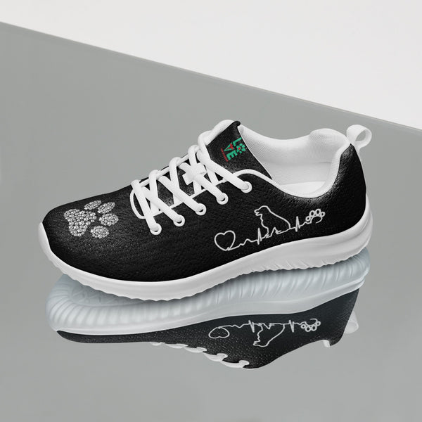Dog Pulse with Paw Print Women's athletic shoes-Women's Athletic Shoes-I love Veterinary