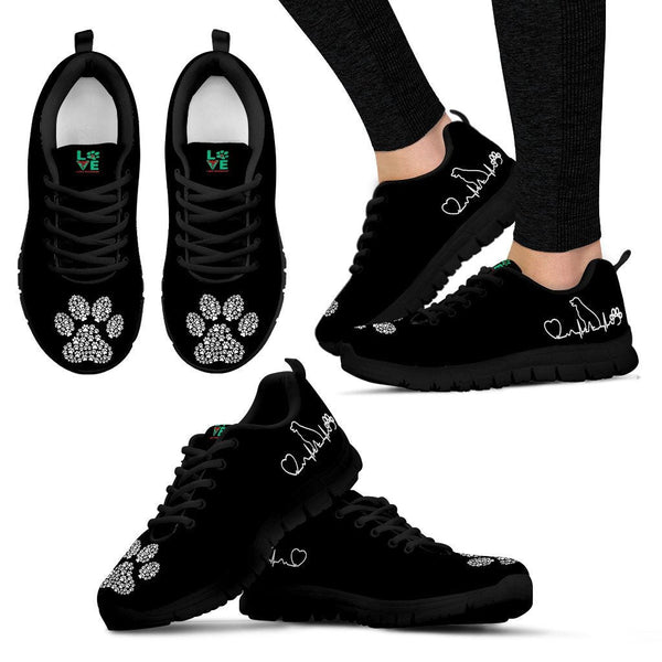 Dog Pulse with Paw Print - Women's Sneakers-Sneakers-I love Veterinary