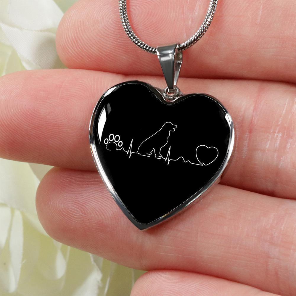 Dog Veterinarian Jewelry Gift Luxury Heart Necklace - Dog heartbeat-Necklace-I love Veterinary