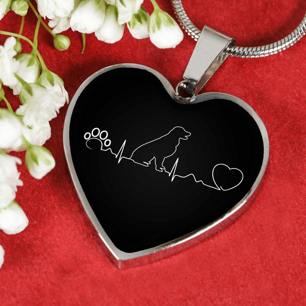 Dog Veterinarian Jewelry Gift Luxury Heart Necklace - Dog heartbeat-Necklace-I love Veterinary