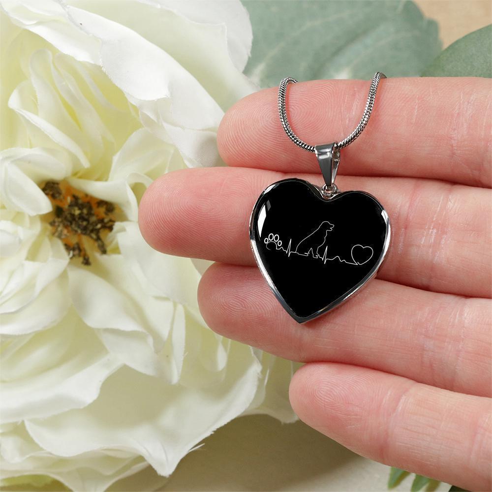 Dog Veterinarian Jewelry Gift Luxury Heart Necklace - Dog heartbeat-Necklace-I love Veterinary