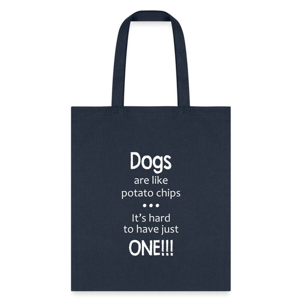 Dogs are like potato chips Tote Bag-Tote Bag | Q-Tees Q800-I love Veterinary