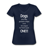 Dogs are like potato chips Women's V-Neck T-Shirt-Women's V-Neck T-Shirt | Fruit of the Loom L39VR-I love Veterinary
