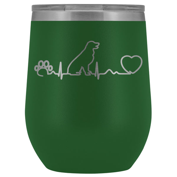 Dogs- Dog heartbeat 12oz Wine Tumbler-Wine Tumbler-I love Veterinary