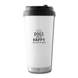 Dogs make me happy 16 oz Travel Mug-Travel Mug-I love Veterinary