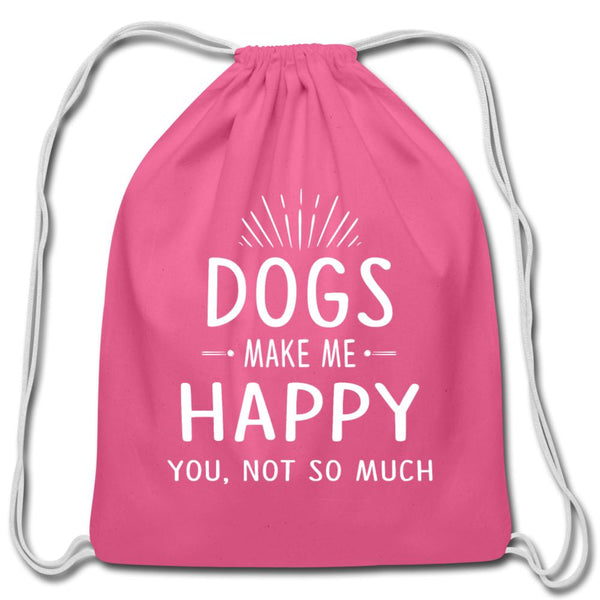 Dogs make me happy Drawstring Bag-Cotton Drawstring Bag | Q-Tees Q4500-I love Veterinary