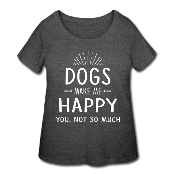 Dogs make me happy Women's Curvy T-shirt-Women’s Curvy T-Shirt | LAT 3804-I love Veterinary