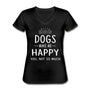 Dogs make me happy Women's V-Neck T-Shirt-Women's V-Neck T-Shirt | Fruit of the Loom L39VR-I love Veterinary