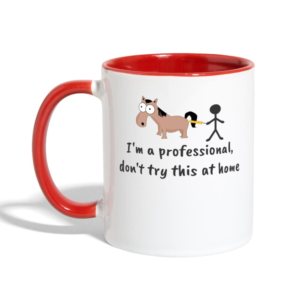Don't try this at home Contrast Coffee Mug-Contrast Coffee Mug | BestSub B11TAA-I love Veterinary