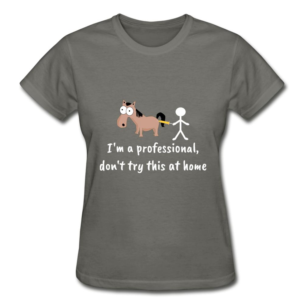 Don't try this at home Gildan Ultra Cotton Ladies T-Shirt-Ultra Cotton Ladies T-Shirt | Gildan G200L-I love Veterinary