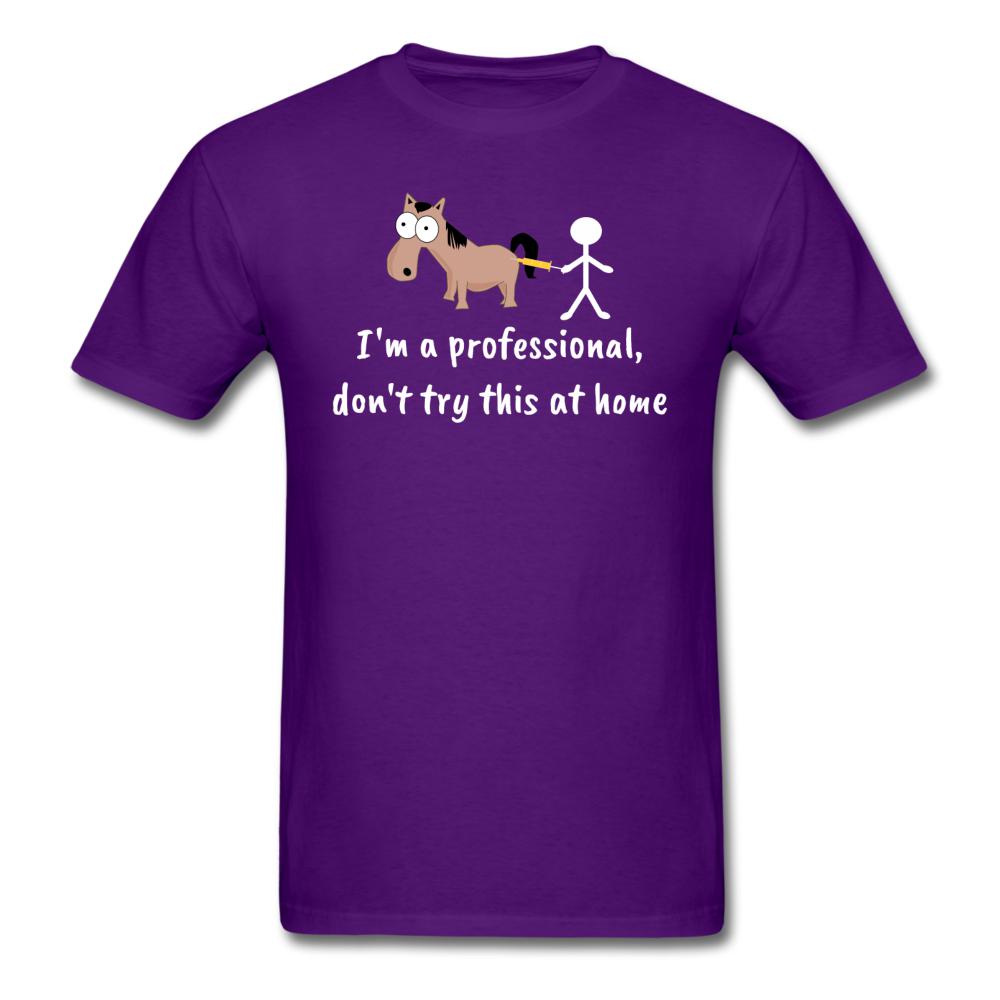 Don't try this at home Unisex T-shirt-Unisex Classic T-Shirt | Fruit of the Loom 3930-I love Veterinary