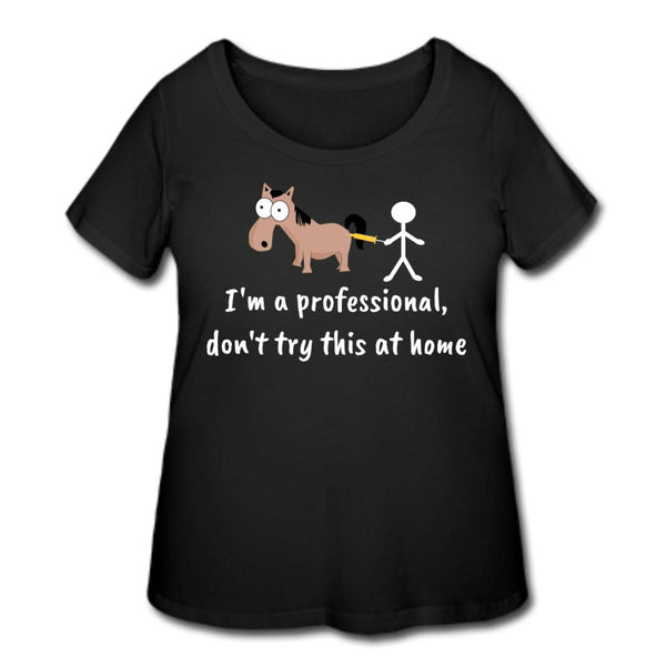 Don't try this at home Women's Curvy T-shirt-Women’s Curvy T-Shirt | LAT 3804-I love Veterinary