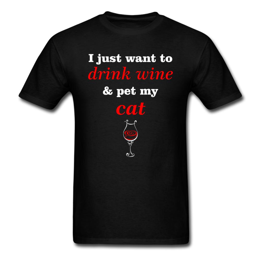 Drink wine and pet my cat Unisex T-shirt-Unisex Classic T-Shirt | Fruit of the Loom 3930-I love Veterinary