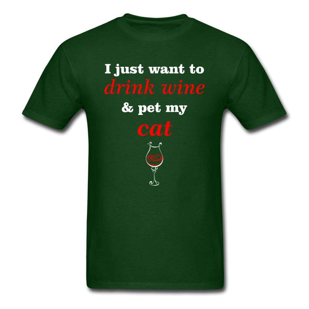 Drink wine and pet my cat Unisex T-shirt-Unisex Classic T-Shirt | Fruit of the Loom 3930-I love Veterinary