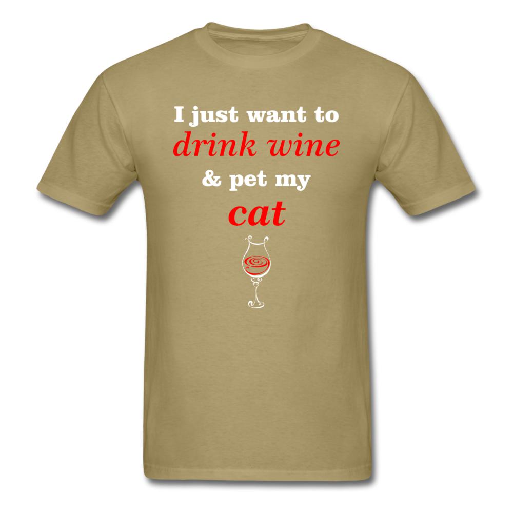 Drink wine and pet my cat Unisex T-shirt-Unisex Classic T-Shirt | Fruit of the Loom 3930-I love Veterinary