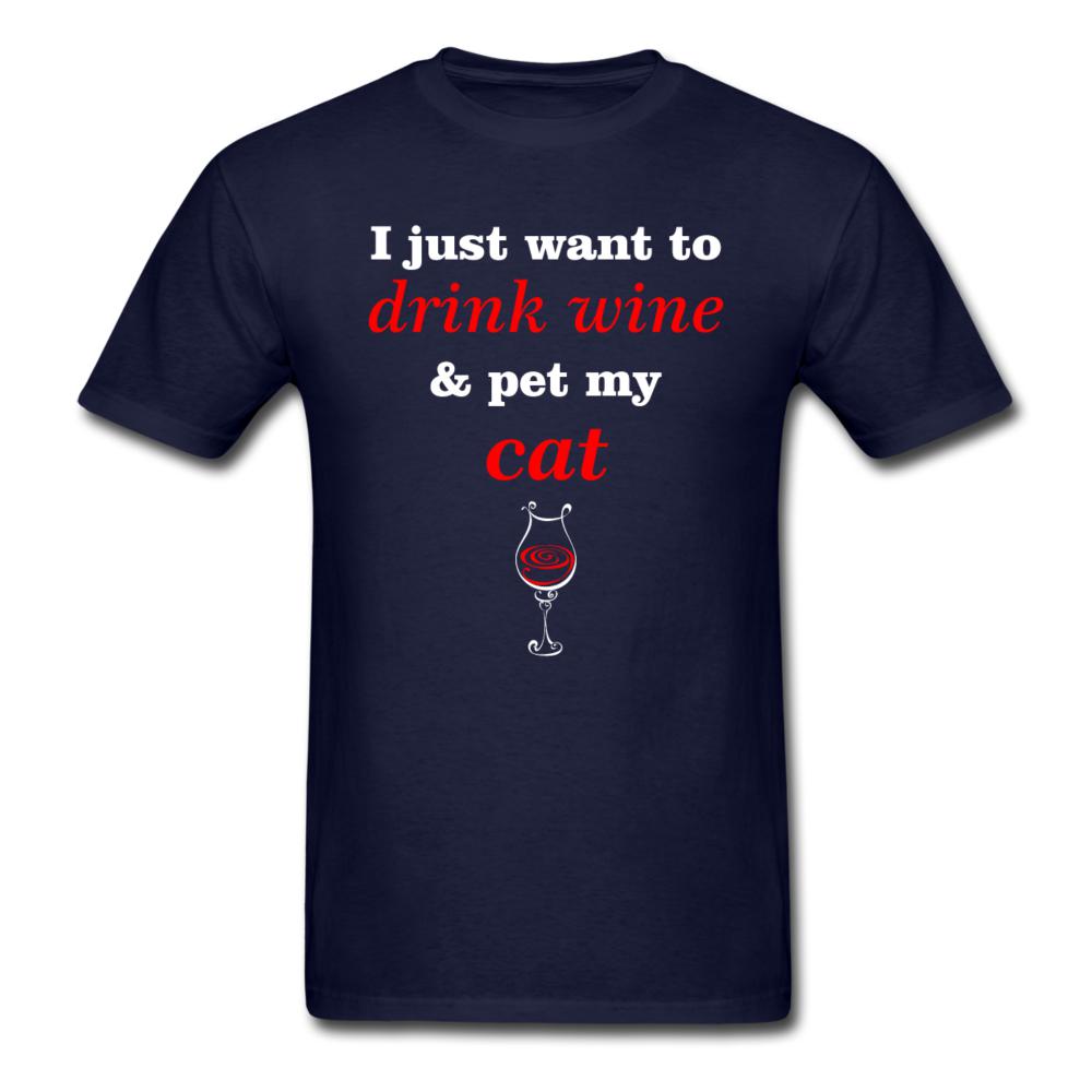 Drink wine and pet my cat Unisex T-shirt-Unisex Classic T-Shirt | Fruit of the Loom 3930-I love Veterinary