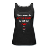 Drink wine and pet my cat Women's Tank Top-Women’s Premium Tank Top | Spreadshirt 917-I love Veterinary