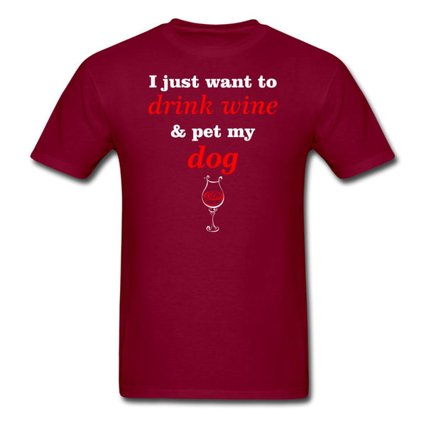 Drink wine and pet my dog Unisex T-shirt-Unisex Classic T-Shirt | Fruit of the Loom 3930-I love Veterinary