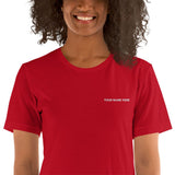 Embroidered Unisex t-shirt with your name-I love Veterinary