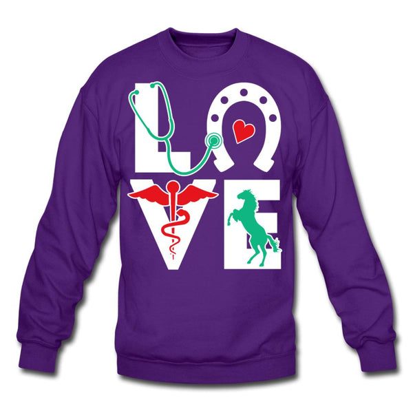 Equine Love Crewneck Sweatshirt-Unisex Crewneck Sweatshirt | Gildan 18000-I love Veterinary