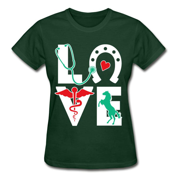 Equine Love Gildan Ultra Cotton Ladies T-Shirt-Ultra Cotton Ladies T-Shirt | Gildan G200L-I love Veterinary