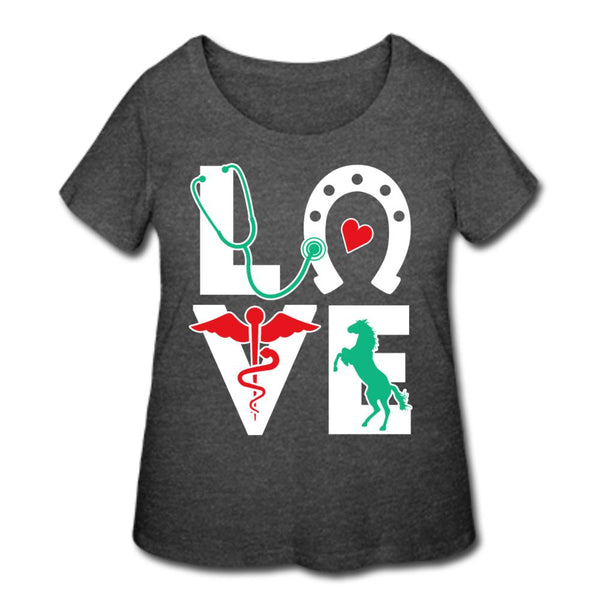 Equine Love Women's Curvy T-shirt-Women’s Curvy T-Shirt | LAT 3804-I love Veterinary