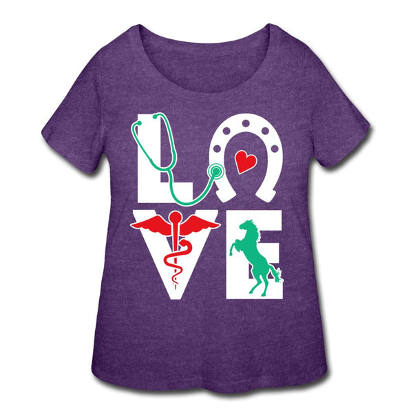 Equine Love Women's Curvy T-shirt-Women’s Curvy T-Shirt | LAT 3804-I love Veterinary
