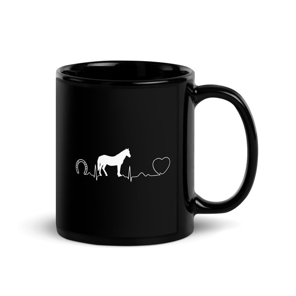 Equine Vet - Horse pulse Black Glossy Mug-I love Veterinary