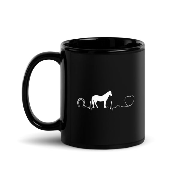 Equine Vet - Horse pulse Black Glossy Mug-Black Glossy Mug-I love Veterinary