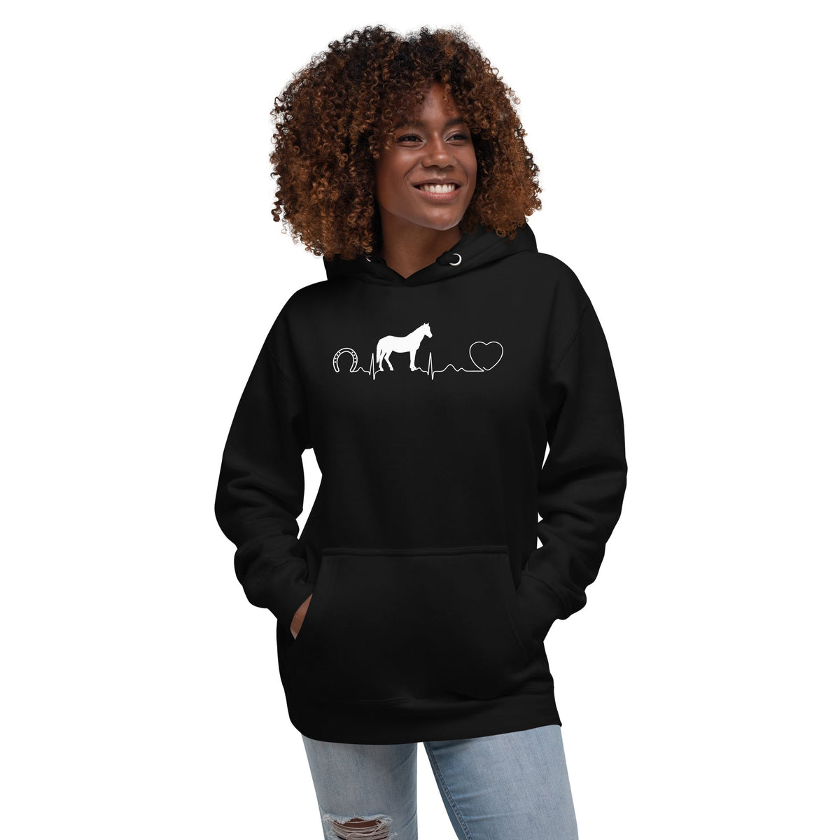 Equine Vet Horse Pulse Unisex Premium Hoodie-Premium Unisex Hoodie-I love Veterinary