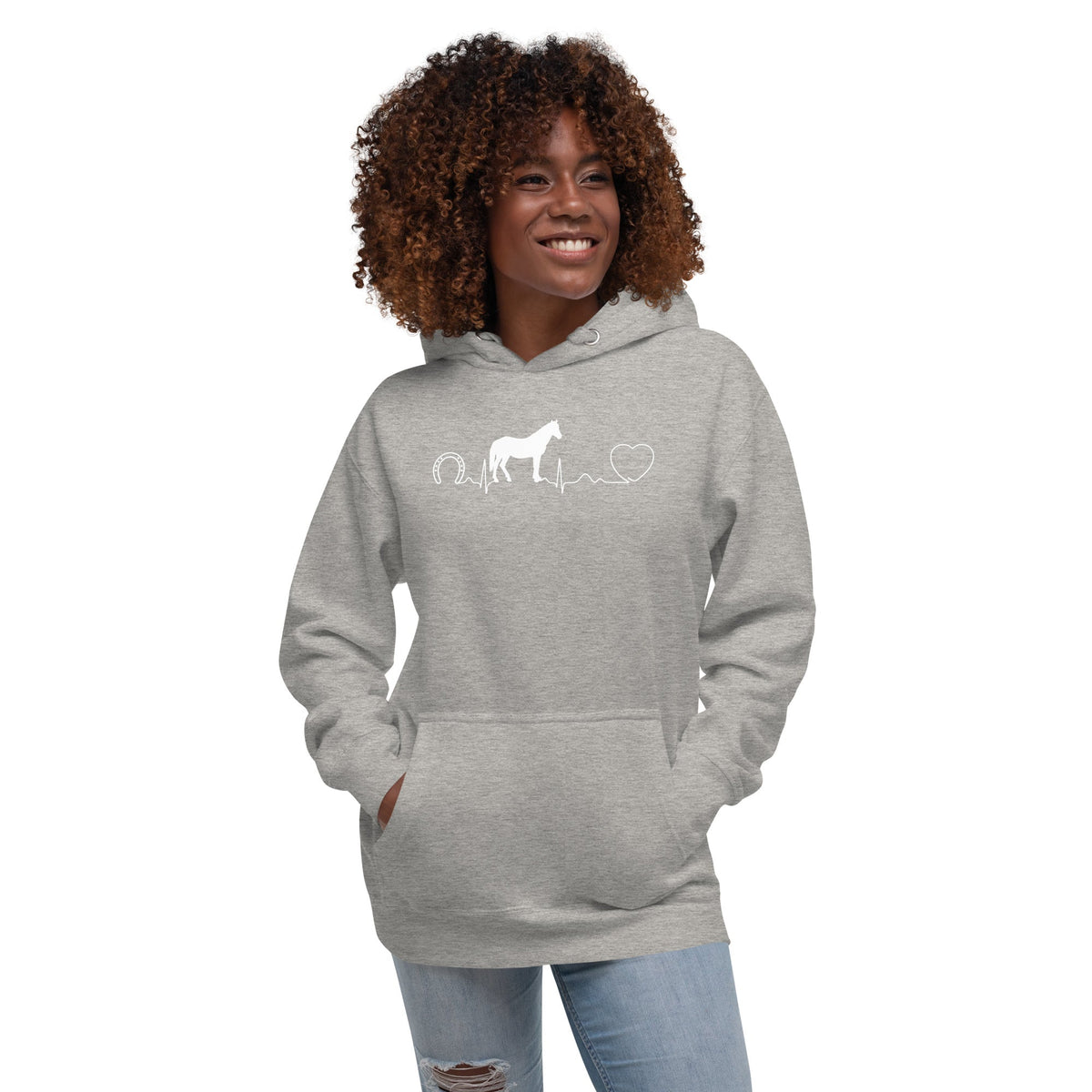 Equine Vet Horse Pulse Unisex Premium Hoodie-Premium Unisex Hoodie-I love Veterinary