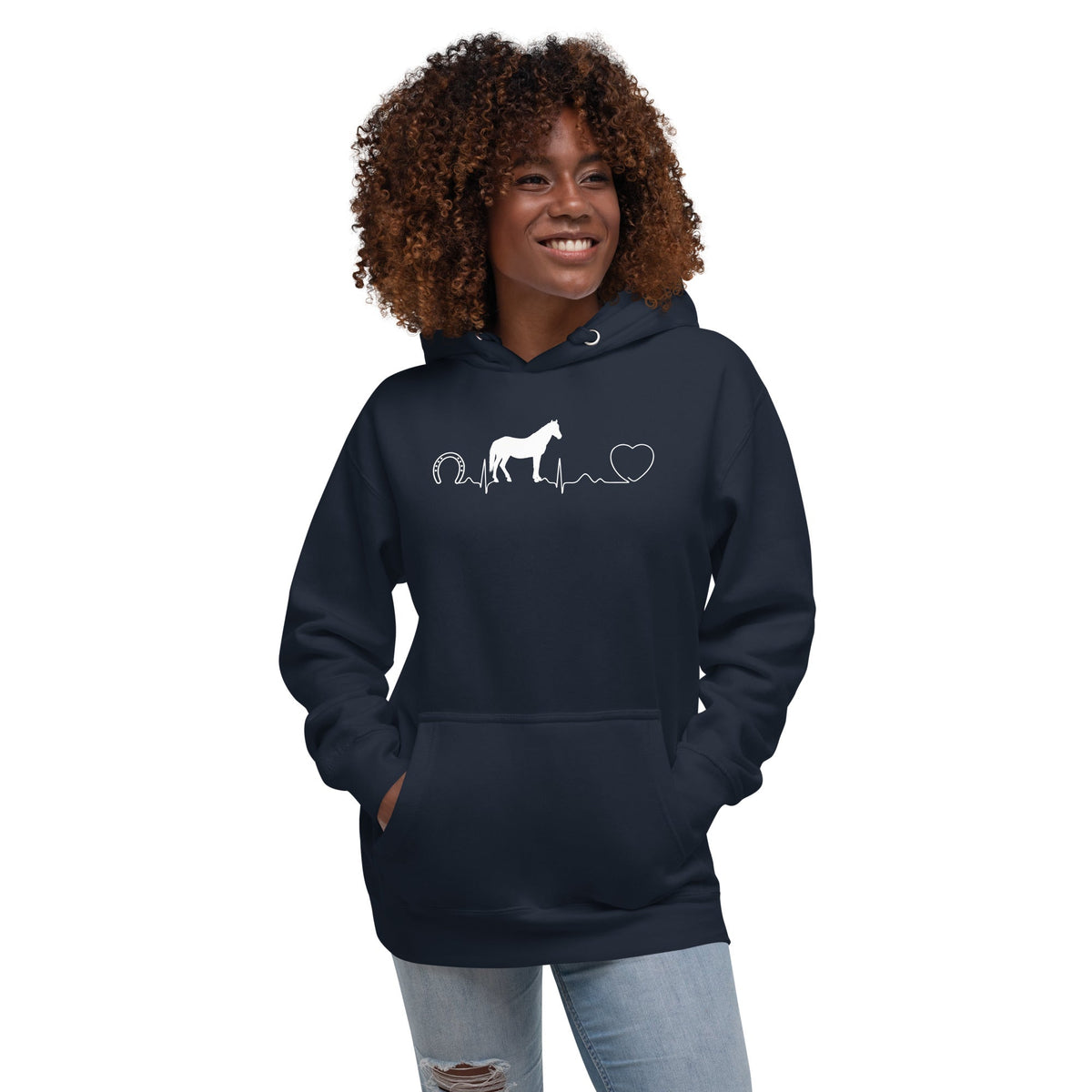 Equine Vet Horse Pulse Unisex Premium Hoodie-Premium Unisex Hoodie-I love Veterinary