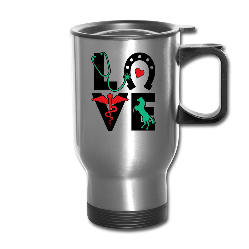 Equine Vet Love 14oz Travel Mug-Travel Mug | BestSub B4QC2-I love Veterinary