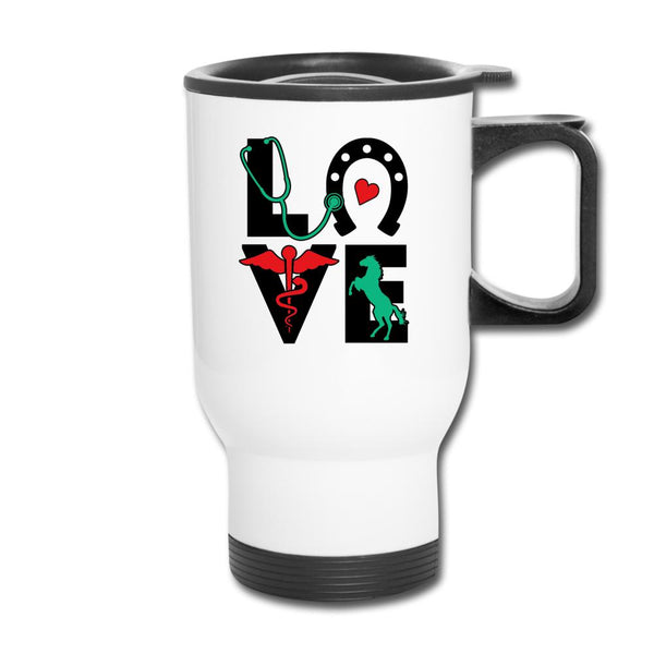 Equine Vet Love 14oz Travel Mug-Travel Mug | BestSub B4QC2-I love Veterinary